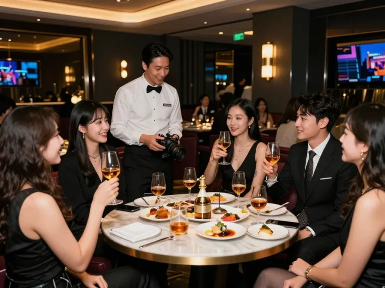 Enjoying a premium experience at 강남쩜오 nightclub with sophisticated ambiance and luxury service.