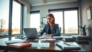 Profesjonalne usługi księgowe w Poznaniu, prezentujące Usługi Księgowe w nowoczesnym biurze.