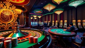 Experience the vibrant gaming atmosphere at trang chủ 68WIN with dynamic casino tables and players in action.