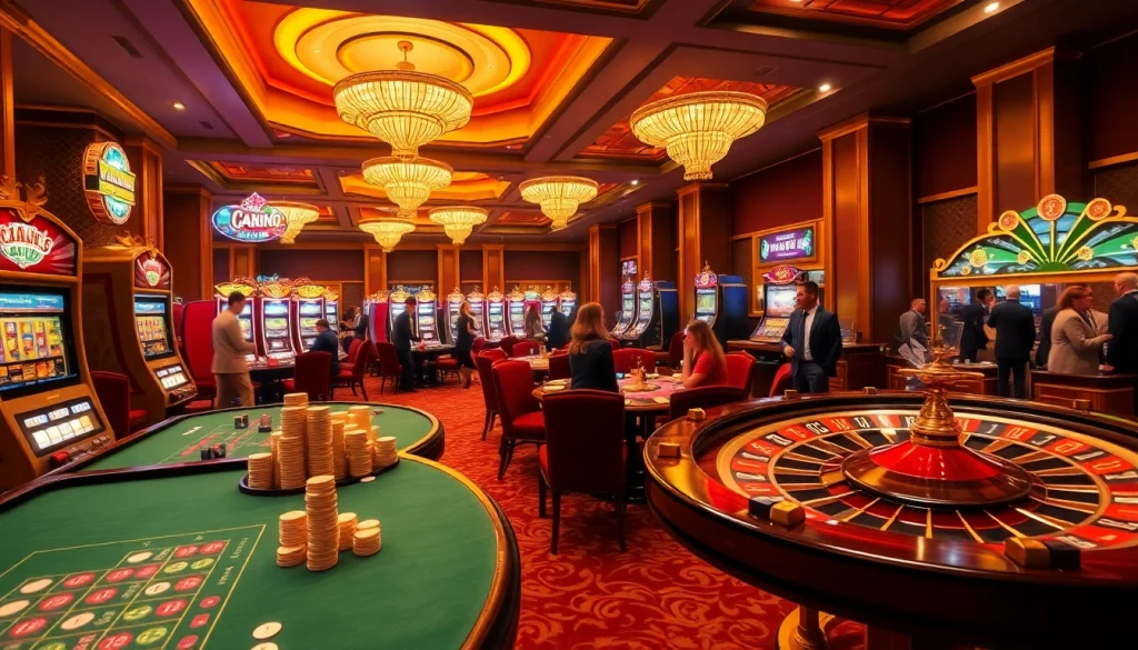 Players enjoying the vibrant ZX88 online casino with exciting games and lavish decor.