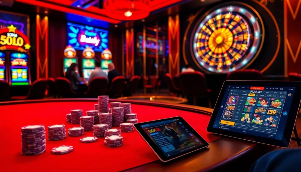Experience the thrill of Đăng Nhập Nhà Cái 68VIP with vibrant casino gaming action and luxurious surroundings.