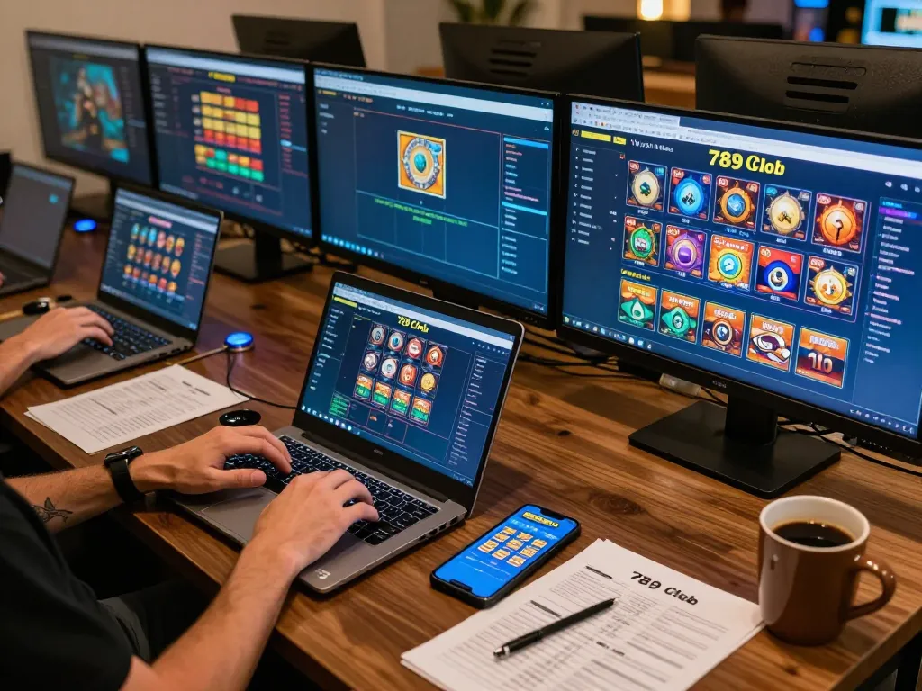 Engaging in strategic gameplay at 789 club with multiple devices for an enhanced gaming experience.