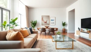 Innovative remodeling of a modern living room with elegant furniture and natural light.