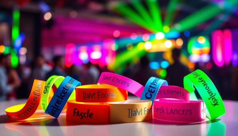 Personalisierte Einlassbänder mit lebhaften Designs bei einem Festival für effektives Veranstaltungsmanagement.