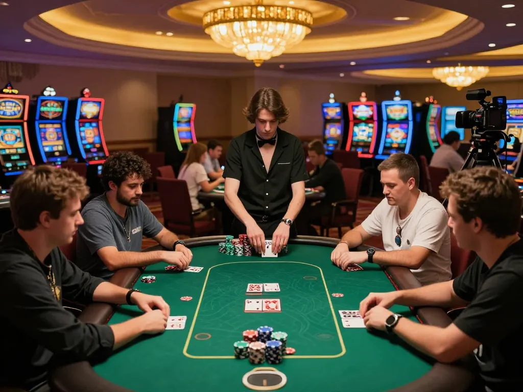 Players engage in a strategic poker game, highlighting giường bệnh nhân strategy and skillful play.