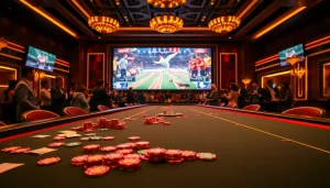 Experience the excitement of trực tiếp đá gà thomo with high-stakes bets in a vibrant casino environment.