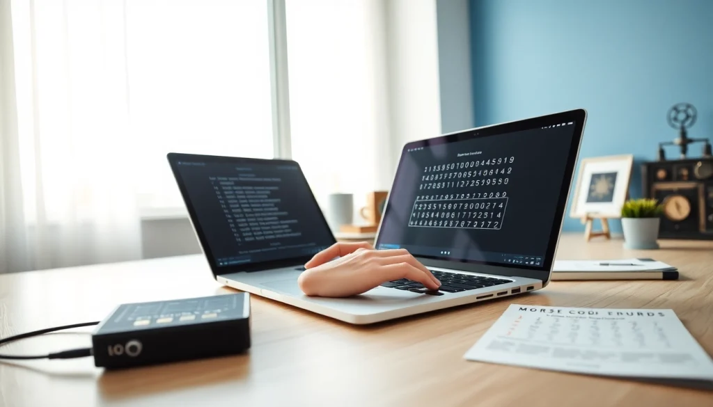 Interactive Morse code translator in a modern workspace.