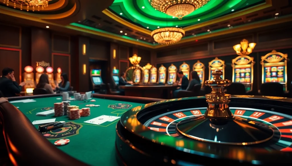 Experience the excitement of TR88 with high-stakes casino action, featuring vibrant poker chips and a spinning roulette wheel.