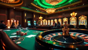 Experience the excitement of TR88 with high-stakes casino action, featuring vibrant poker chips and a spinning roulette wheel.