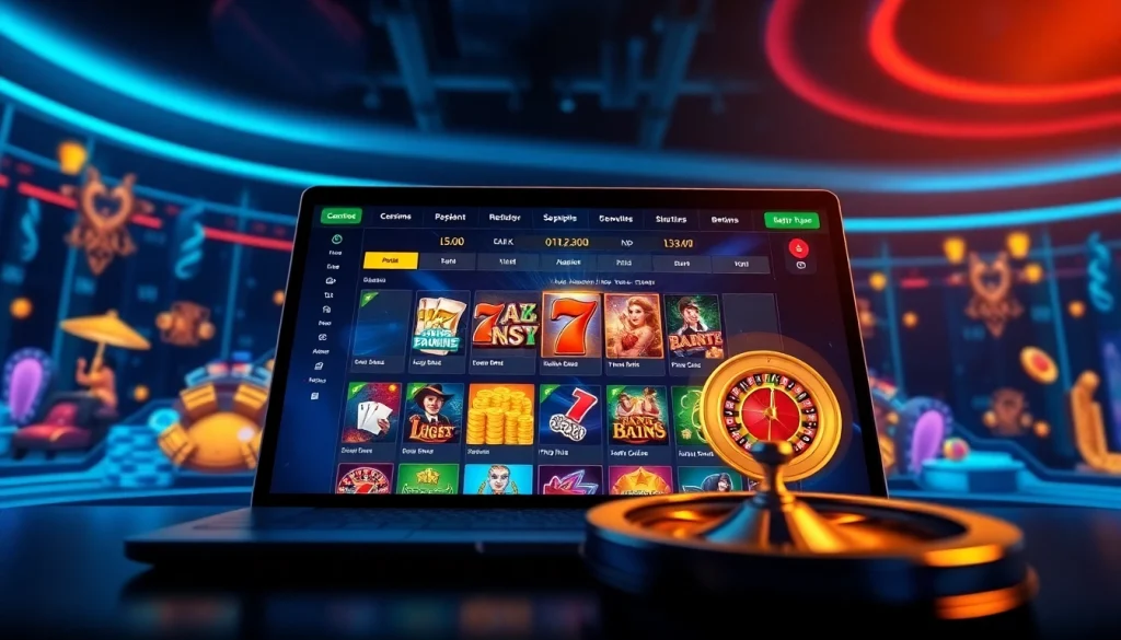 Engaging digital betting platform scene representing 28bet.bz with casino games.