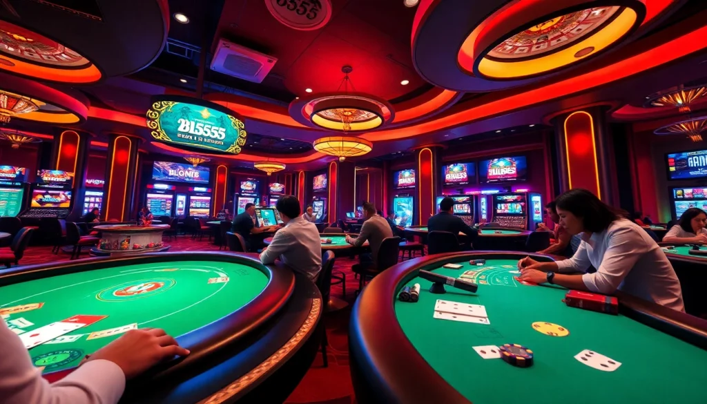 BL555 online casino experience with players engaging in thrilling gaming activities.