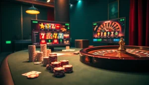 Découvrez l'excitation du casino en ligne argent réel avec une table de poker luxueuse et un gameplay en ligne captivant.