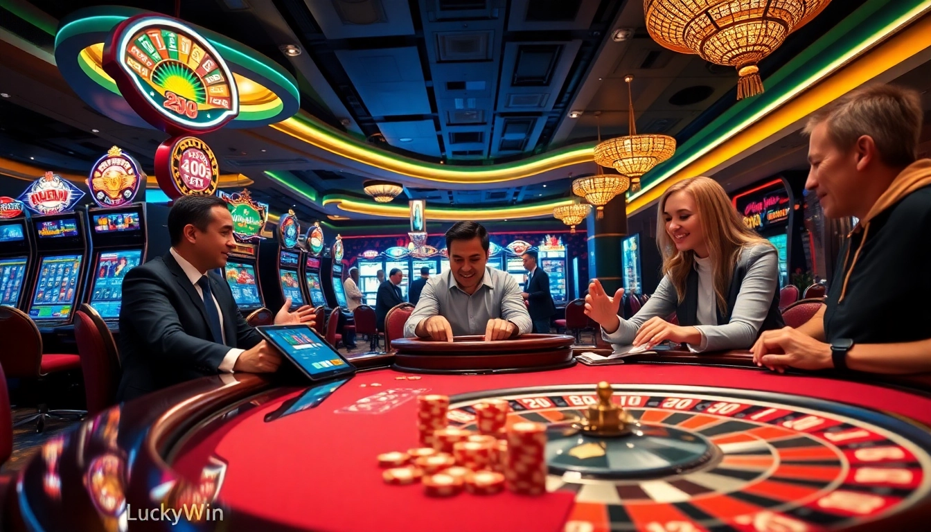 Experience excitement at LuckyWin with vibrant slot machines and engaging poker games.
