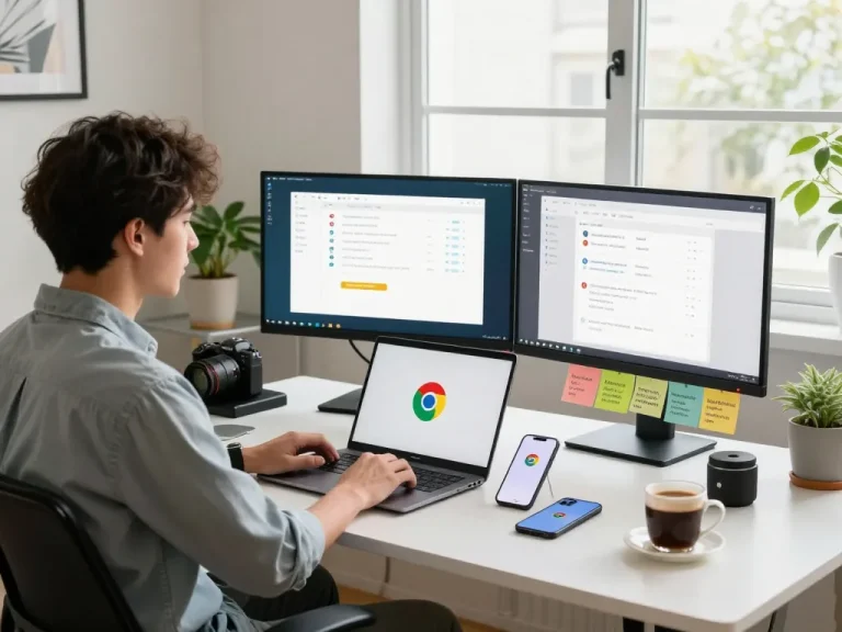 Using 谷歌浏览器 settings on multiple monitors in a modern workspace