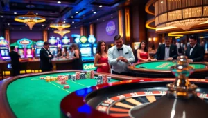 Players enjoy high-stakes games at the luxurious GO88 casino gaming table with vibrant chips.