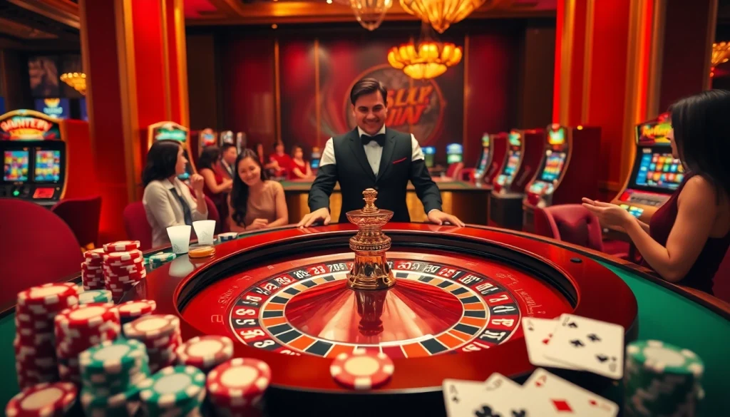 Experience high-stakes excitement at SC88's luxurious casino with vibrant roulette and poker.