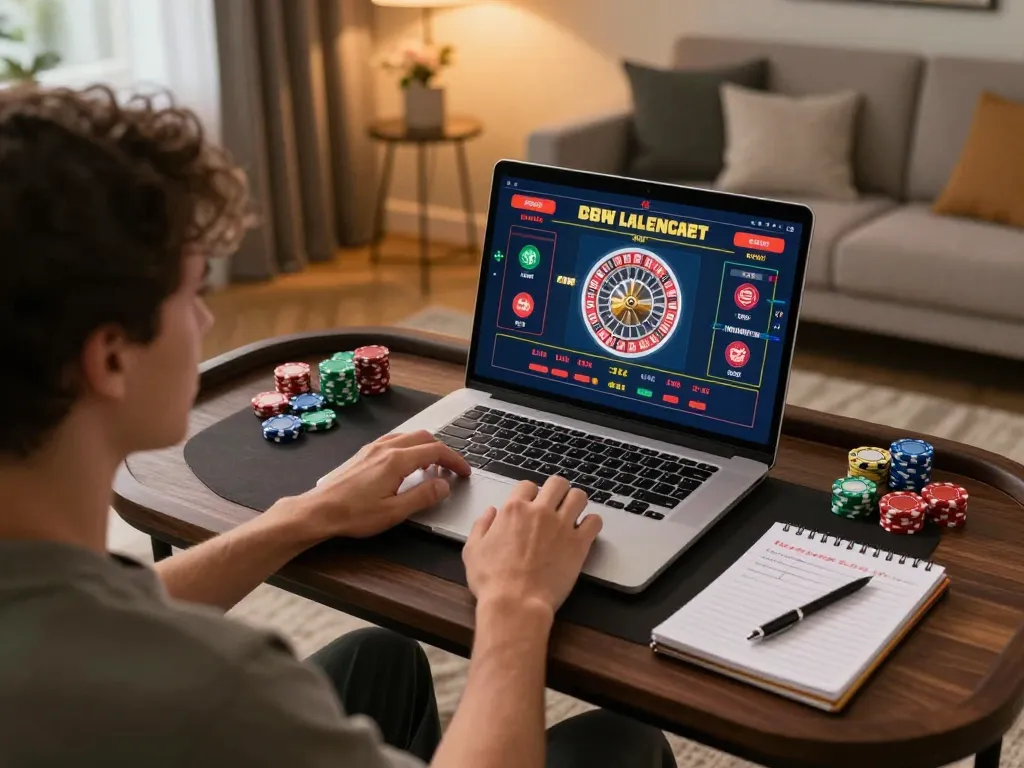 Engaging with ilvidx online games on a laptop showing roulette gameplay