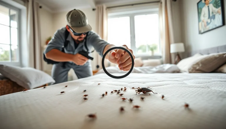 Effective bed bug extermination near me being performed in a bright residential environment.
