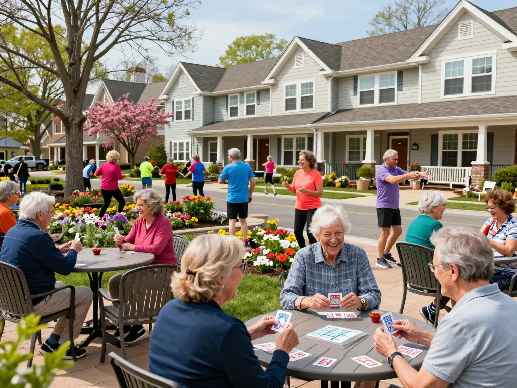 Community activities in 55+ communities long island showcasing vibrant lifestyle and social interactions.