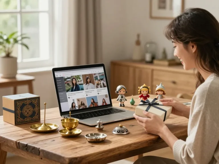 Discover unique return gifts online at Nandi Gifts, featuring elegant brass and German silver items in a cozy setting.