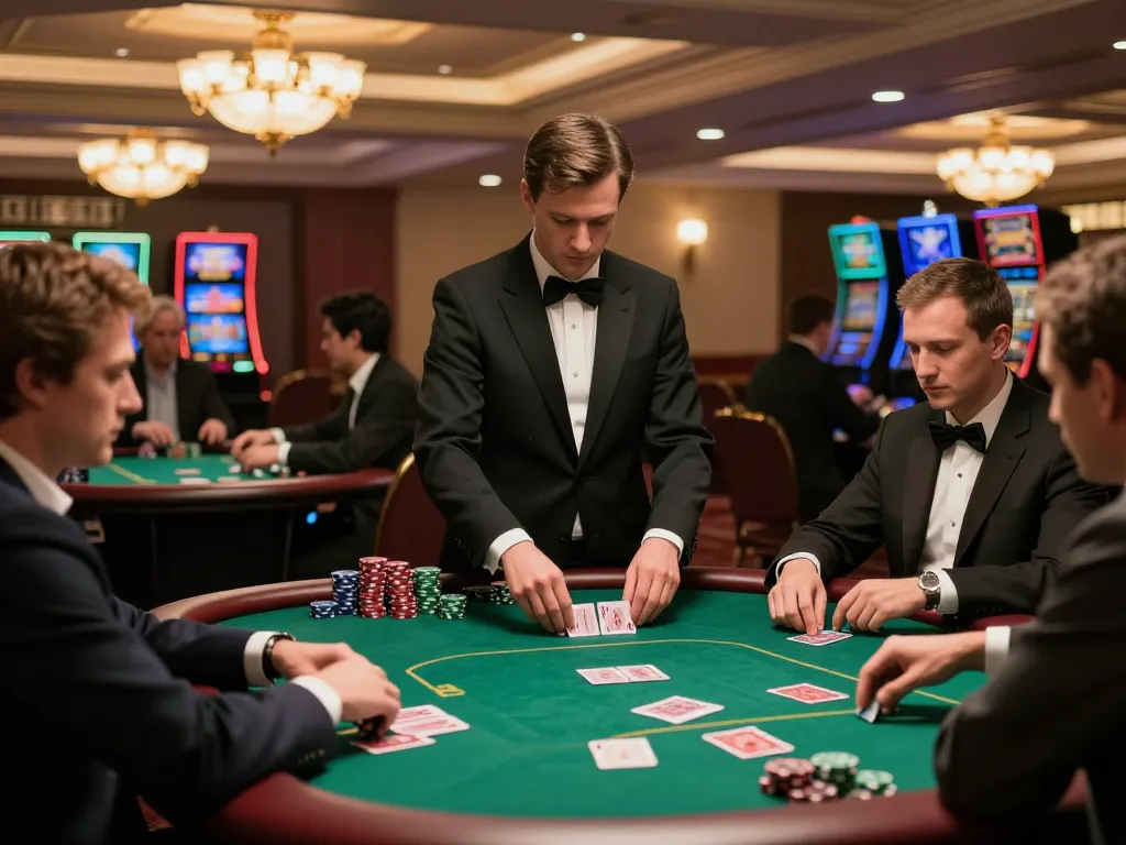 Players winning at AX88 poker tables in a luxurious casino environment.