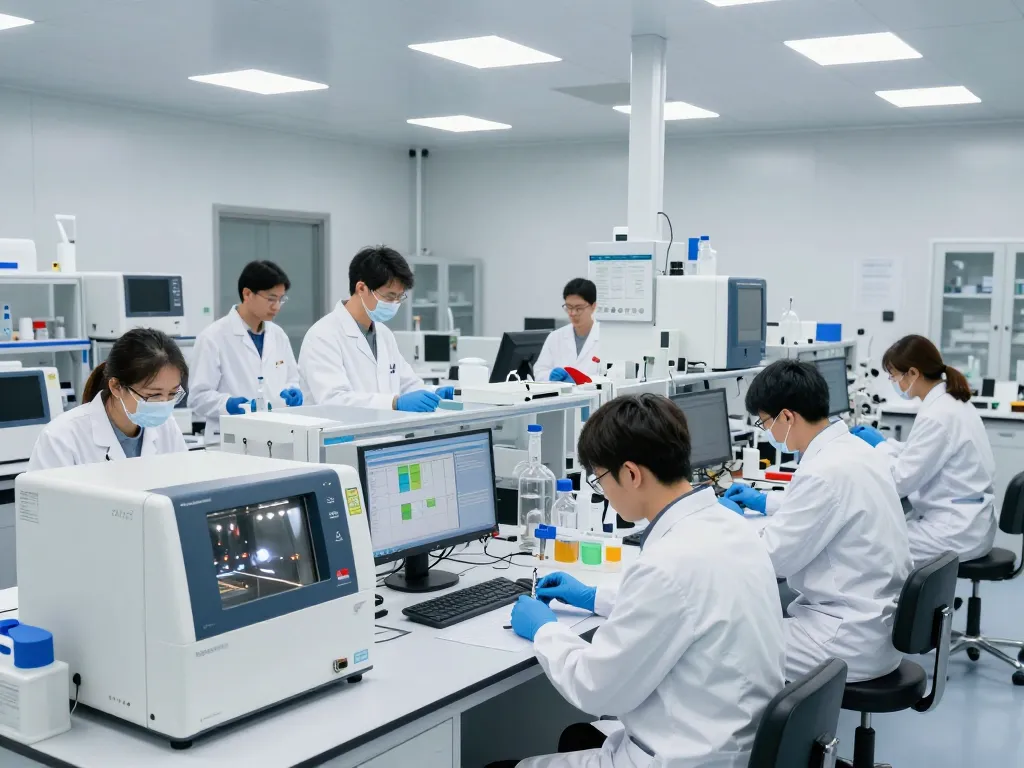 Researchers working in a high-tech lab for EU cannabinoid manufacturer innovation, showcasing premium cannabinoid extracts development.