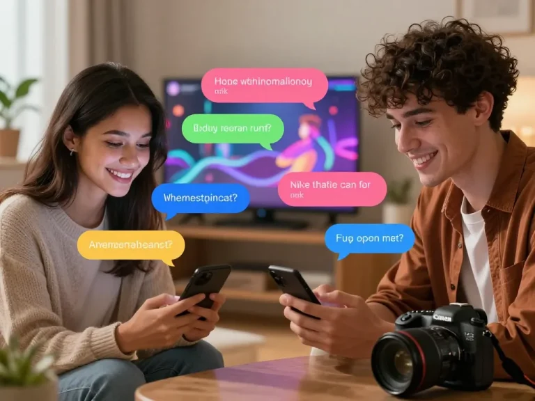 Users engaging in sex chat AI on mobile devices, showcasing intimate and personalized interactions.