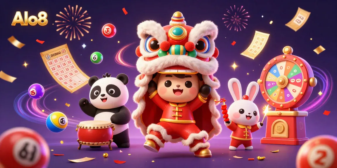 Alo8 showcases an engaging Chinese New Year celebration with vibrant characters and dynamic lottery elements.