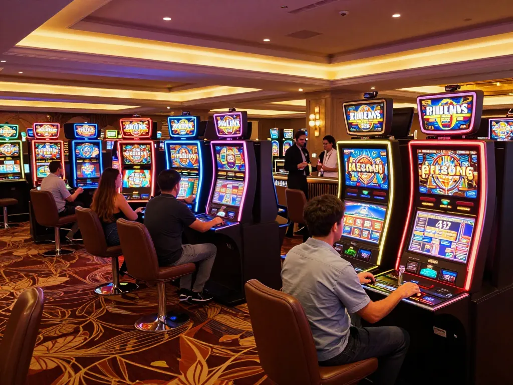 Players celebrating big wins at FIVE88 slot machines in a luxurious casino atmosphere.