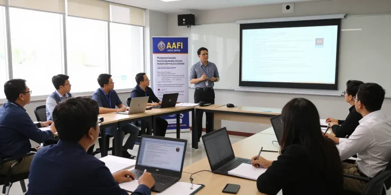 Pelatihan anggota AAFI KOTA DEPOK dengan presentasi data audit forensik.