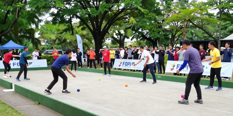 Turnamen petanque di FOPI Kota Bontang, menunjukkan semangat komunitas dan atlet.