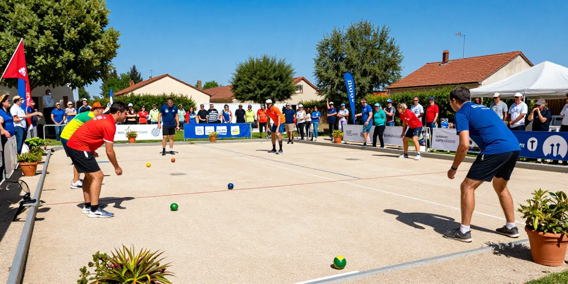 Kompetisi petanque di fopikotabitung.org dengan pemain bersemangat dan penonton mendukung.