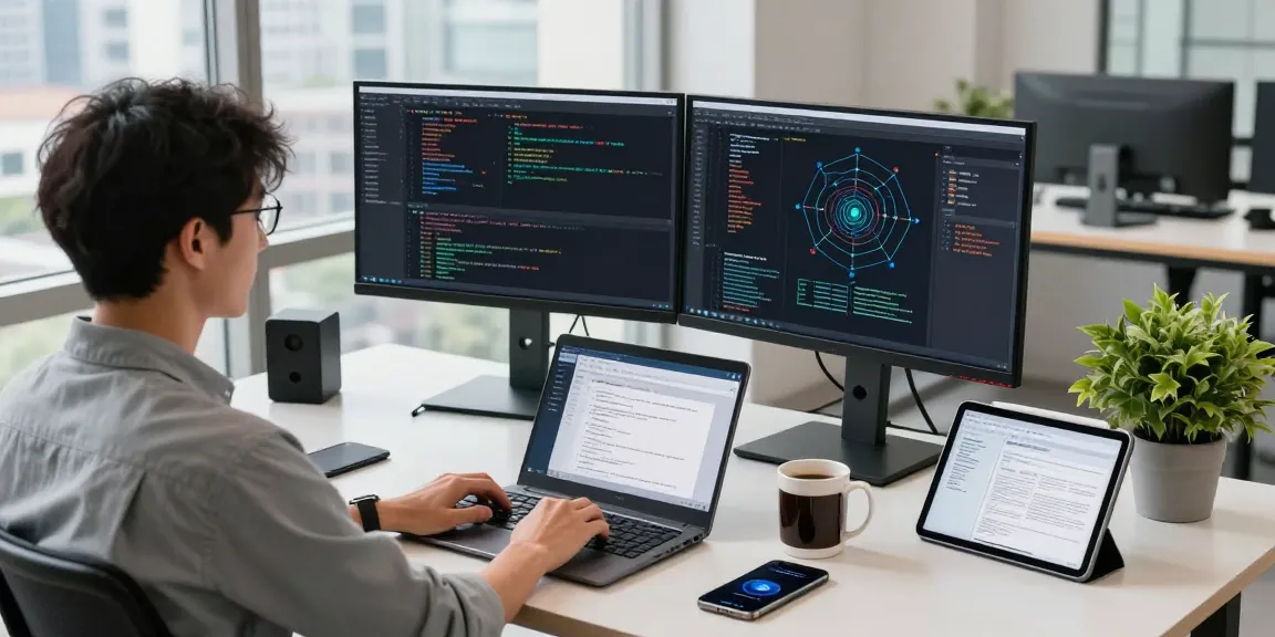 快连 software user optimizing network performance in a modern tech workspace.