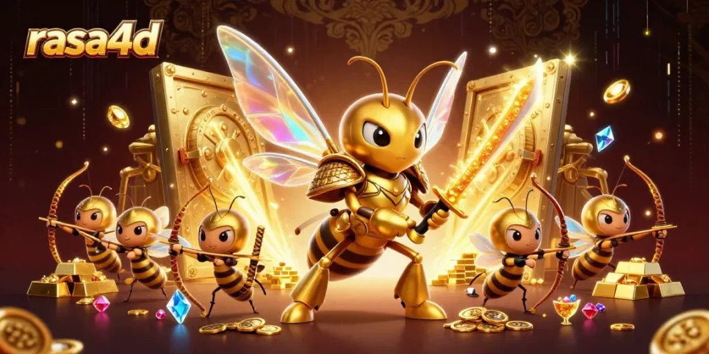 Menghadirkan gaya bermain rasa4d yang dinamis dengan karakter hornet emas dan elemen kasino yang menarik.
