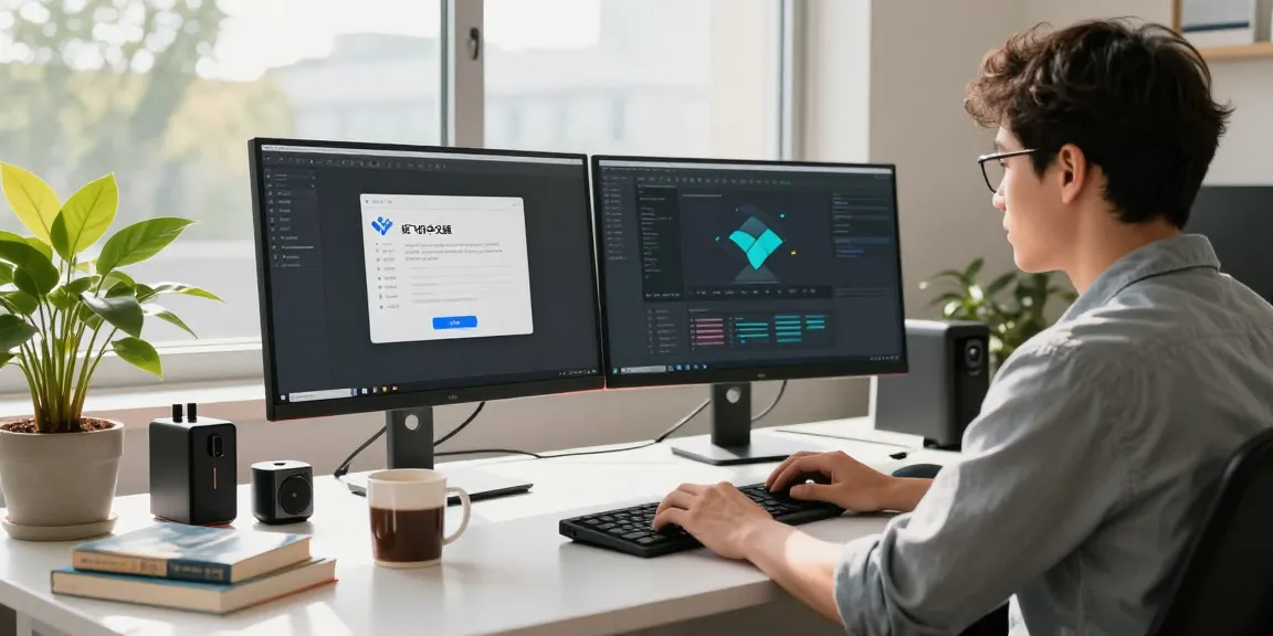 Developer coding the 纸飞机中文版 app in a modern tech workspace.
