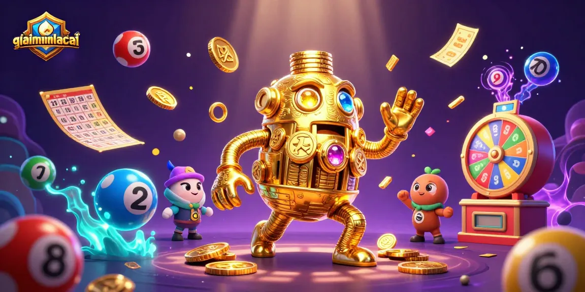 Engage with exciting games at giaimanhacai as colorful lottery balls and casino elements come alive.