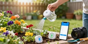 Enhance your garden effortlessly with rainpoint wifi smart irrigation technology in action.