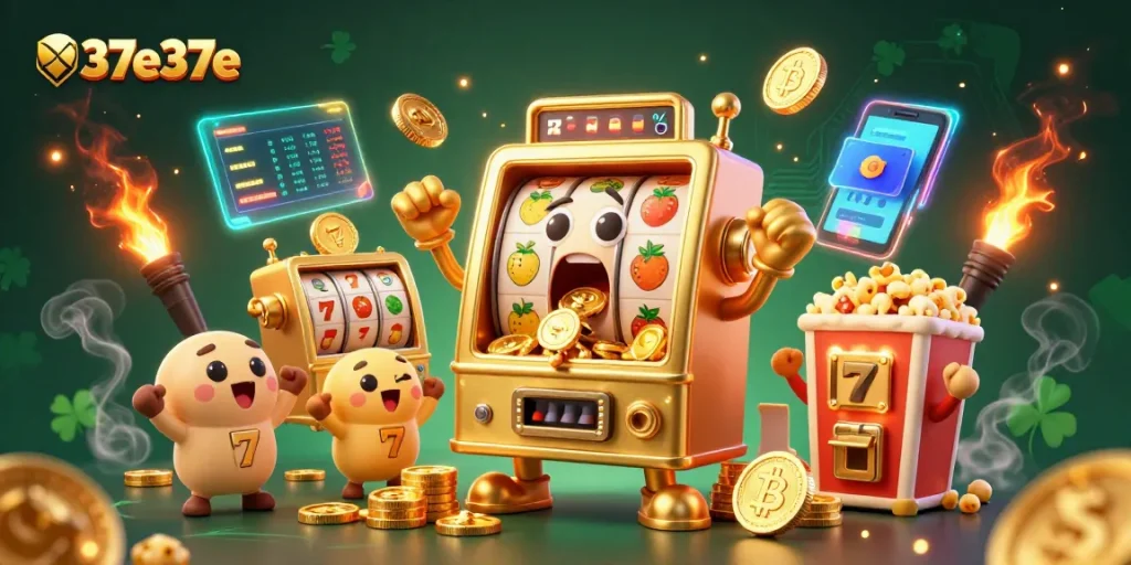 Atraia jackpots emocionantes com 37e37e e máquinas de caça-níqueis douradas no cassino.