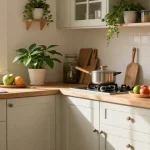 شراء مطابخ مستعملة بالرياض, vibrant kitchen with pre-owned cabinets and natural light